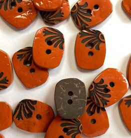 TGB5736 Orange Coco Shell Sewing Buttons - 16mm
