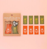 Sarah Hearts Floral Design Woven Labels