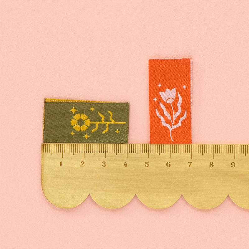 Sarah Hearts Floral Design Woven Labels