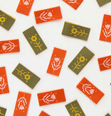 Sarah Hearts Floral Design Woven Labels