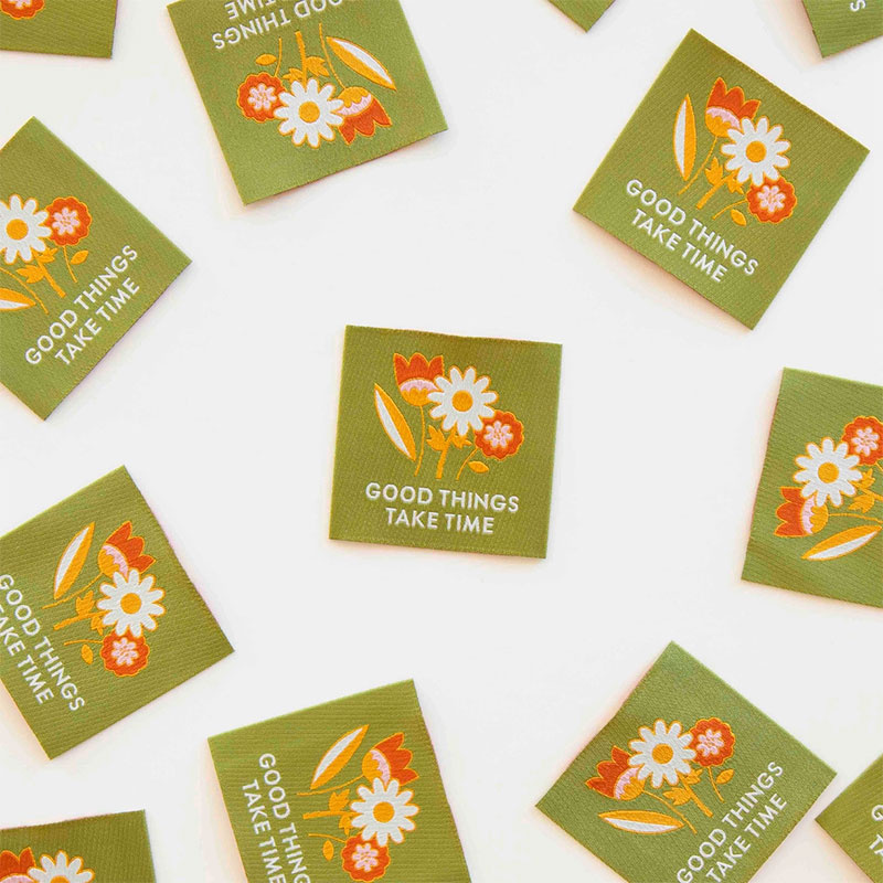 Sarah Hearts Good Things Take Time Woven Labels