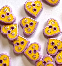 Textile Garden TGB5803 Mauve Lilac Heart Sewing Buttons - 12mm