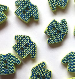 Textile Garden TGB2553 Green Blue Cardigan Sewing Buttons - 18mm