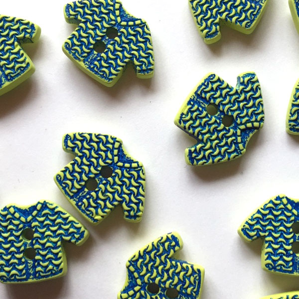 Textile Garden TGB2553 Green Blue Cardigan Button 18mm