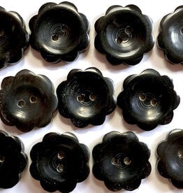 Textile Garden TGB5360 Black Horn Flower Button 22mm