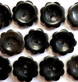 Textile Garden TGB5360 Black Horn Flower Sewing Buttons – 22mm