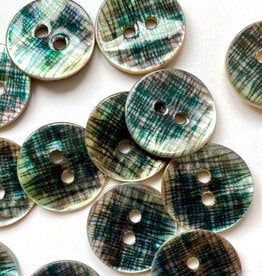 Textile Garden TGB5778 Green Shell Sketch Pattern Button 15mm