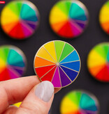 Gray Muse Rainbow Color Wheel Enamel Pin