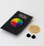 Gray Muse Rainbow Color Wheel Enamel Pin