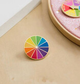 Gray Muse Rainbow Color Wheel Enamel Pin