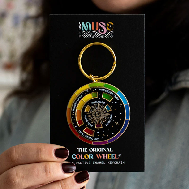 Gray Muse Gray Muse Color Wheel Enamel Keychain