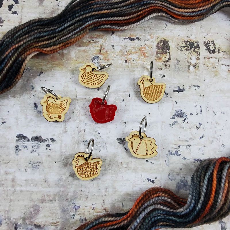 Katrinkles Yarn Chickens Stitch Marker Set