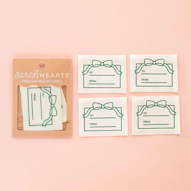 Sarah Hearts To: From: Gift Organic Cotton Label
