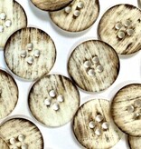 Textile Garden TGB5908 Off-White Streaky Brown Sewing Buttons – 22mm