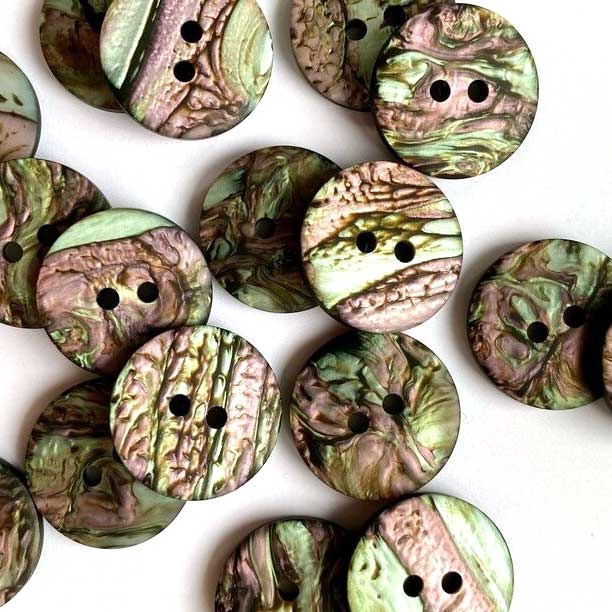 TGB5888 Black Bio Resin Opal Sewing Buttons - 18mm