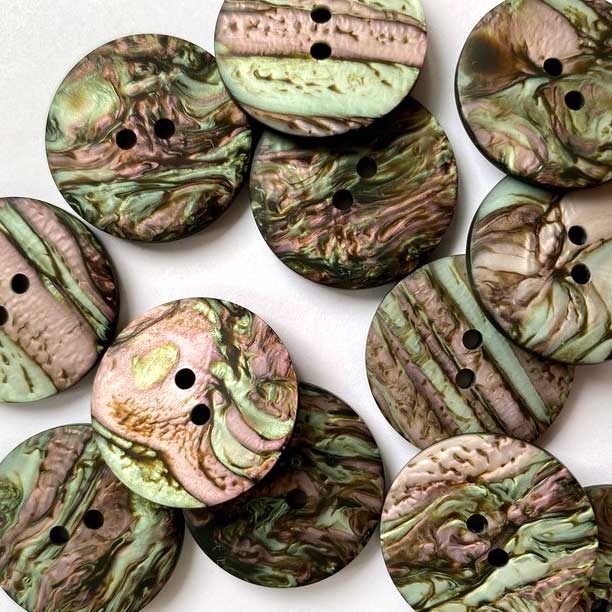 Textile Garden TGB5887 Black Bio Resin Opal Sewing Buttons - 22mm