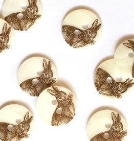 Textile Garden TGB2194 Shell Brown Rabbit Sewing Buttons - 15mm