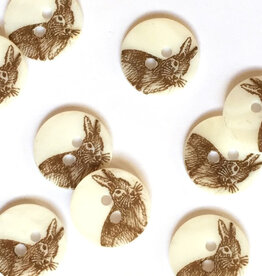 TGB2194 Shell Brown Rabbit Sewing Buttons - 15mm