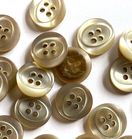 Textile Garden TGB5886 Pearly Beige Bio Resin Sewing Buttons - 12mm