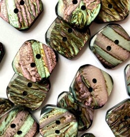 TGB5891 Square Black Opal Sewing Buttons - 20mm