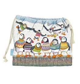 Emma Ball Woolly Puffins Drawstring Bag