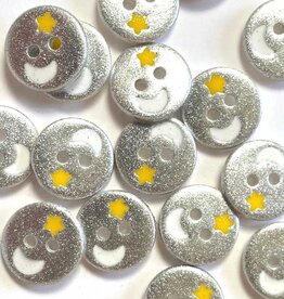 Textile Garden TGB5073 Silver Moon & Star Sewing Buttons – 12mm