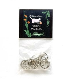 Kokomo Large Textured Silver Stitch Markers