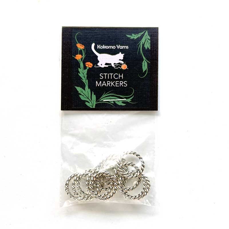 Kokomo Large Textured Silver Stitch Markers