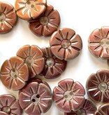 Textile Garden TGB5967 Rusty Pink Shell Flower Sewing Buttons - 15mm