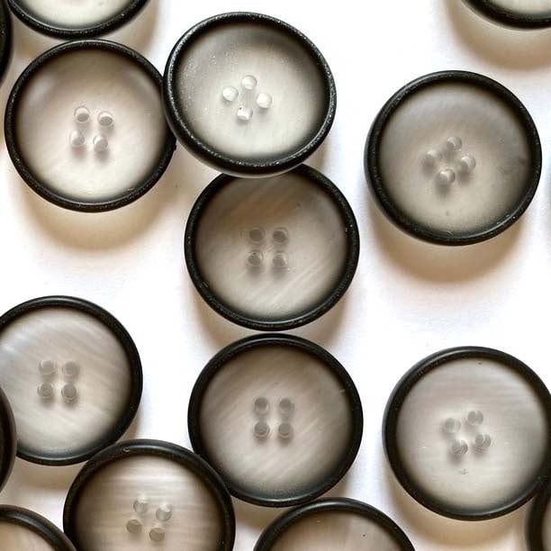 Textile Garden TGB5941 Semi-Opaque Resin Button Gray Trim - 18mm