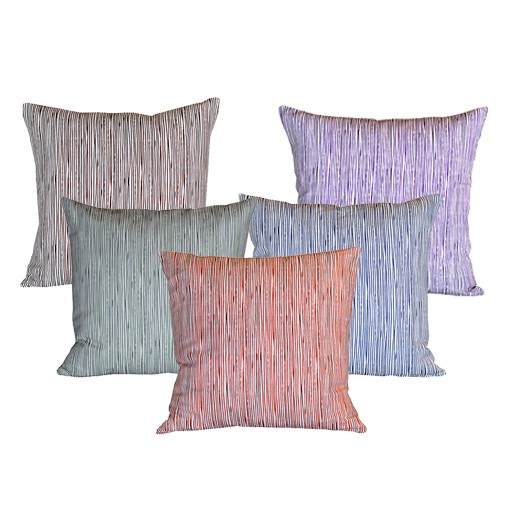 steve mckenzie's Pinstripe Linen Pillow Oyster Background 20"x20"