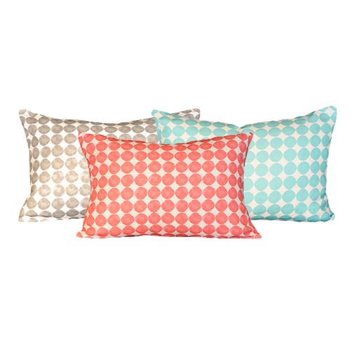 steve mckenzie's Polka Dots Linen Pillow Oyster Background 14"x20"