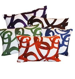 steve mckenzie's Loop Linen Pillow Oyster Background 14"x20"