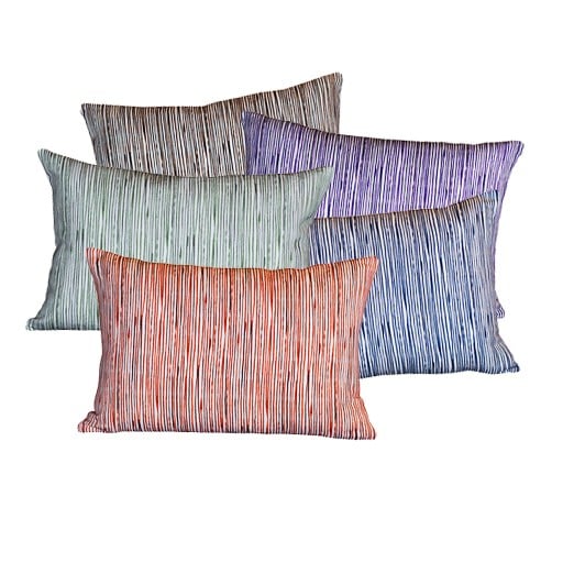 steve mckenzie's Pinstripe Linen Pillow Oyster Background 14"x20"