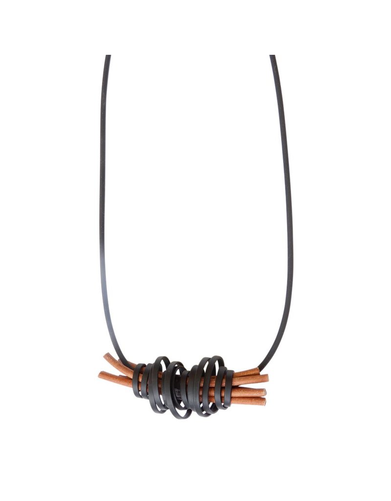 Marija Bajovska Black coil bunch leather N