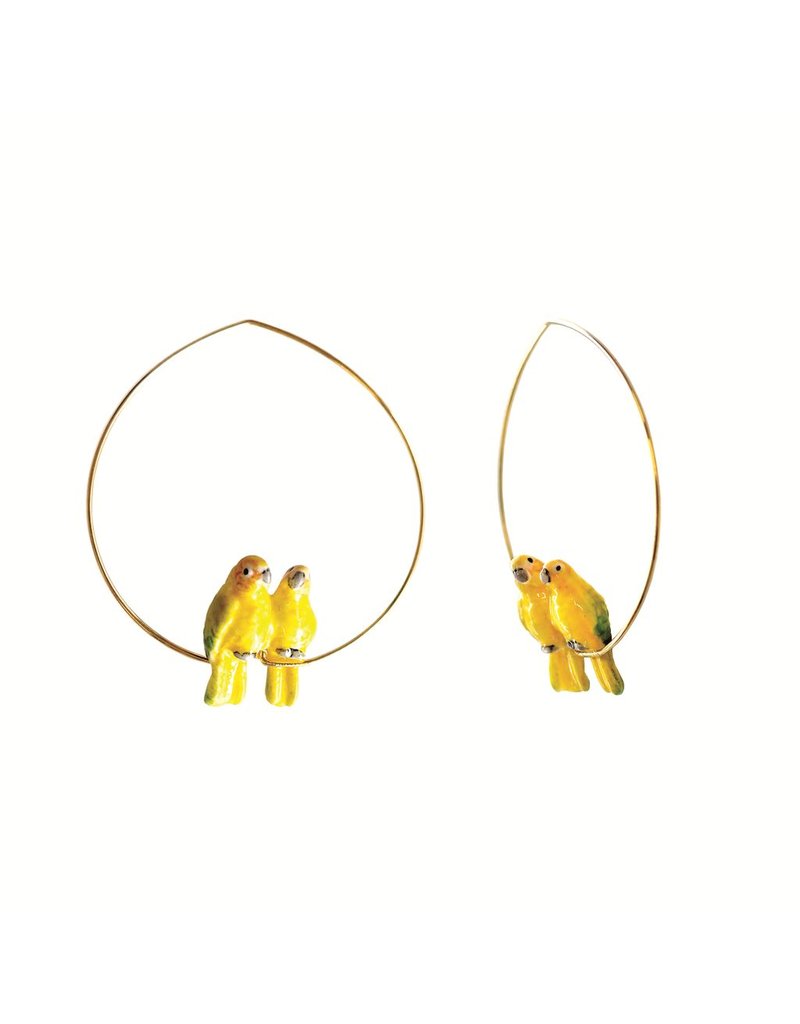 Nach Couple green parrot hoop E