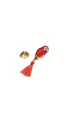 Nach Red parrot with pompom PIN