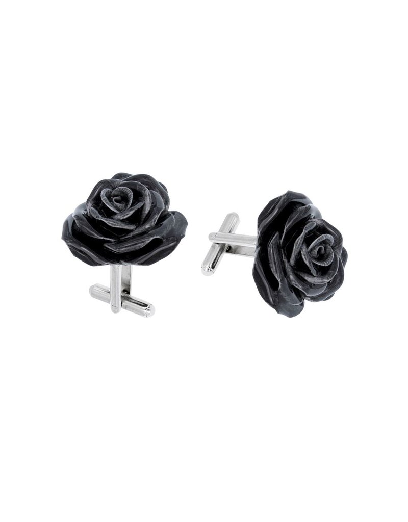 Nach Black flower cufflinks