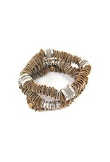 Monica Trevisi Bronze 3 strand set silver small plates B