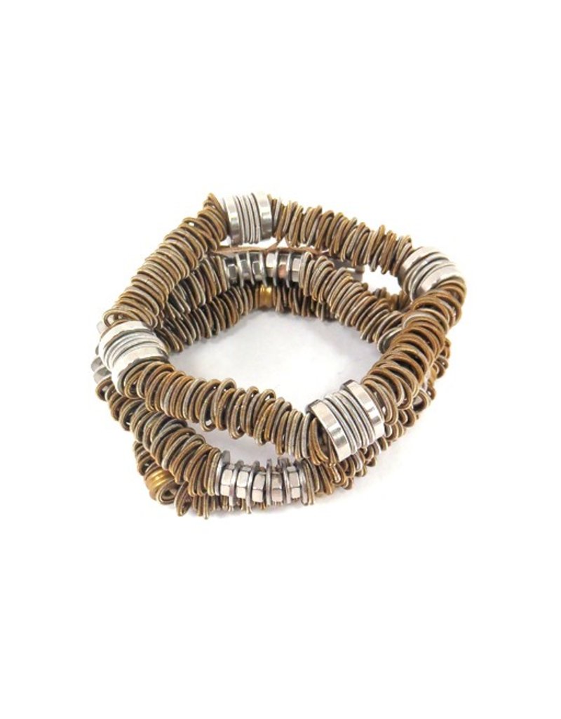 Monica Trevisi Bronze 3 strand set silver small plates B