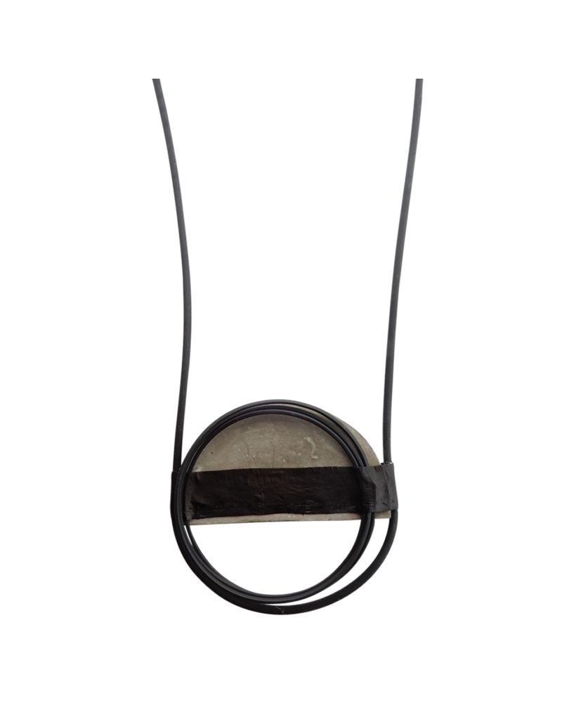 Marija Bajovska Concrete loop long pendant Eel skin N