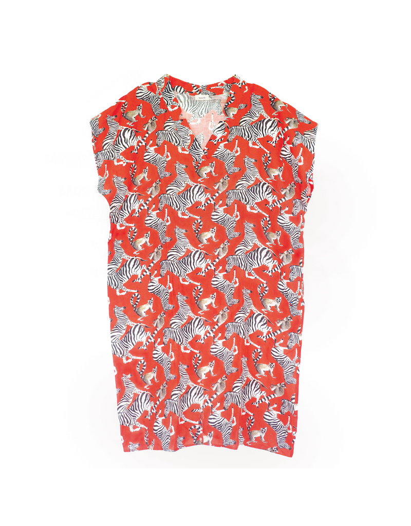 Nach Red with zebra DRESS SHIRT