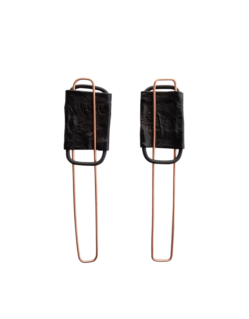 Marija Bajovska Rectangle copper long eel skin E