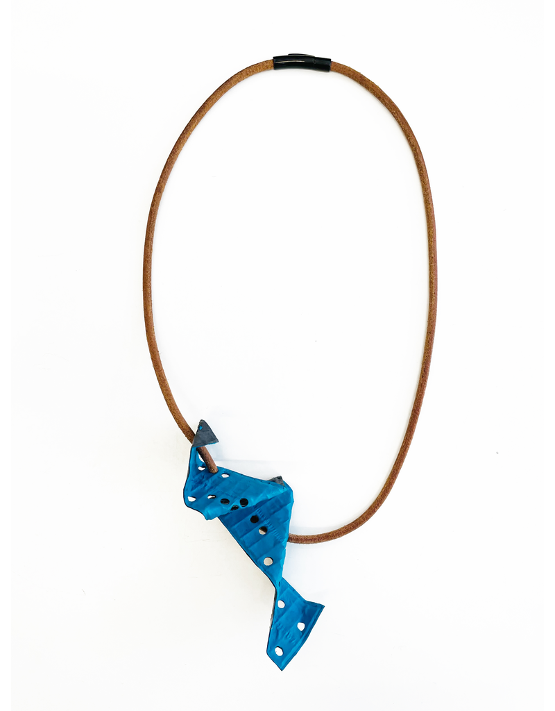 Marija Bajovska Perforated fold rectangle eel skin natural leather N