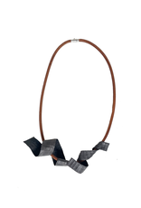 Marija Bajovska Two colour double twist eel skin natural leather N