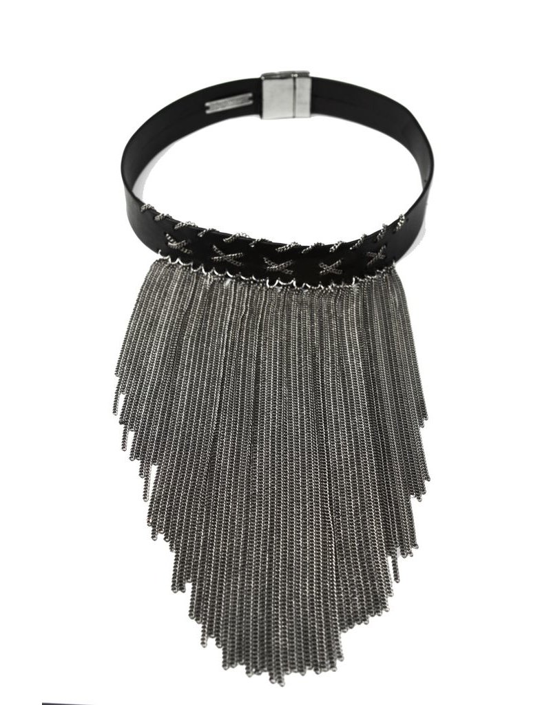 BETTY fringe short brass old silver N