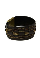 CLARA large leather brass old gold B