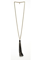 PHILOMENE old silver chain leather strings N