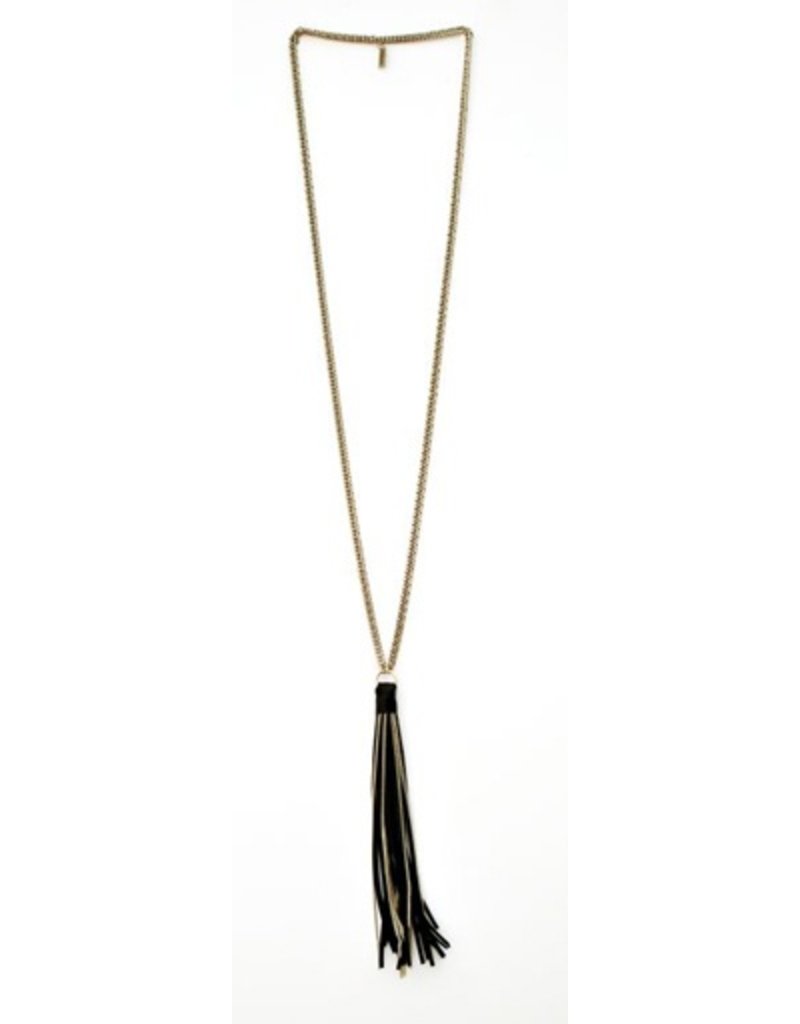 PHILOMENE old silver chain leather strings N