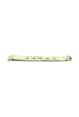 BETTY white leather brass silver B